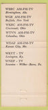Matchbook Cover - Taft Braodcasting TV Cincinnati OH WEAR 30 Strike