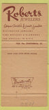 Matchbook Cover - Roberts Jewelers Corpus Christi? TX WORN 30 Strike