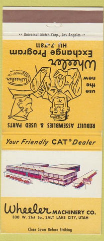 Matchbook Cover - Wheeler Machinery Caterpillar Salt Lake City UT WEAR 30 Strike