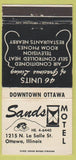 Matchbook Cover - Sands Motel Ottawa IL 30 Strike