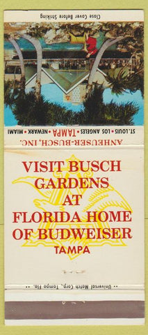 Matchbook Cover - Busch Gardens Tampa FL 30 Strike