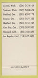 Matchbook Cover - West Coast Truck Lines Seattle WA 30 Strike
