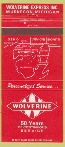 Matchbook Cover - Wolverine Trucking Muskegon MI 30 Strike