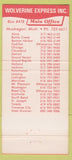 Matchbook Cover - Wolverine Trucking Muskegon MI 30 Strike