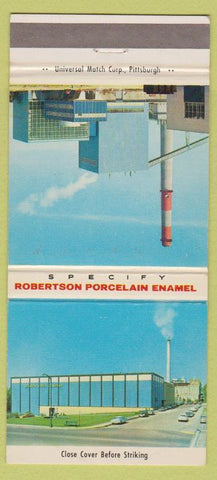 Matchbook Cover - Roberson Porcelain Enamel Pittsburgh PA 30 Strike