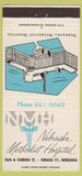 Matchbook Cover - Nebraska Methodist Hospital Omaha NE 30 Strike