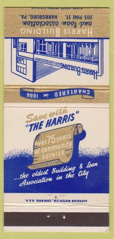 Matchbook Cover - Harris Building Loan Harrisburg PA 30 Strike