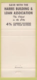 Matchbook Cover - Harris Building Loan Harrisburg PA 30 Strike