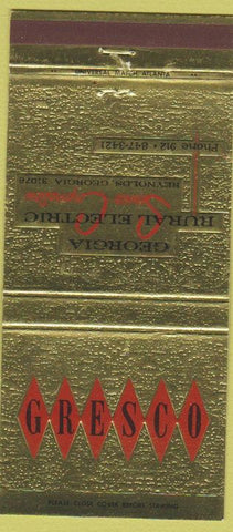 Matchbook Cover - Georgia Rural Electric Reynolds GA 30 Strike