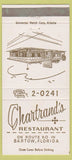 Matchbook Cover - Chartrand's Restaurant Bartow FL 30 Strike