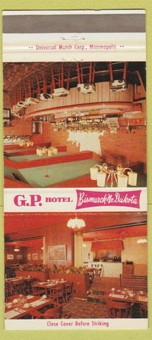 Matchbook Cover - GP Hotel Bismarck ND 30 Strike