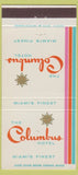 Matchbook Cover - The Columbus Hotel Miami FL 30 Strike
