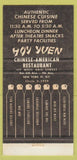 Matchbook Cover - Hoy Yuen Chinese Restaurant New York City 30 Strike