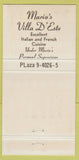 Matchbook Cover - Mario's Villa D'Este New York City 30 Strike