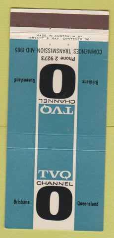 Matchbook Cover - TVQ TV Brisbane Queensland Australia 30 Strike