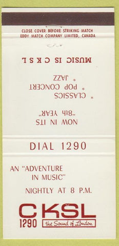 Matchbook Cover - CKSL Radio 1290 London ON? 30 Strike