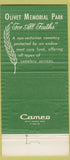 Matchbook Cover - Olivet Memorial Funeral Home Colma CA 30 Strike