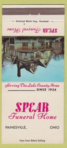 Matchbook Cover - Spear Funeral Home Painesville OH 30 Strike