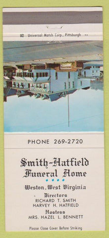 Matchbook Cover - Smith Hatfield Funeral Home Weston WV 30 Strike