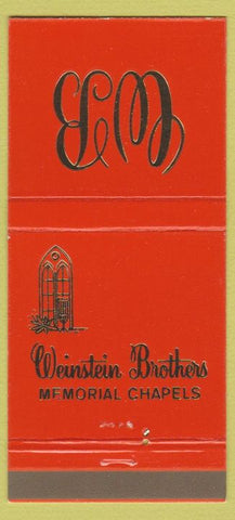Matchbook Cover - Weinstein Brothers Funeral Home Wilnette Chicago IL 30 Strike