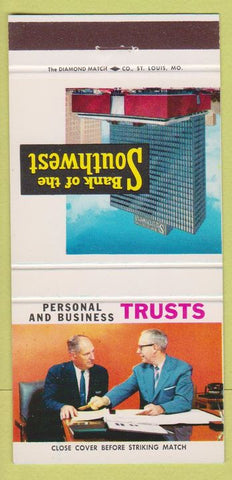 Matchbook Cover - Bank of the Southwest Houston TX 30 Strike