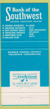 Matchbook Cover - Bank of the Southwest Houston TX 30 Strike