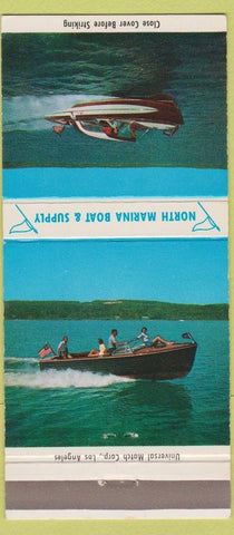 Matchbook Cover - North Marina Boat Santa Monica CA Wizard Evinrude 30 Strike