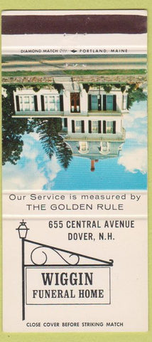 Matchbook Cover - Wiggin Funeral Home Dover NH 30 Strike