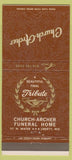 Matchbook Cover - Church Archer Funeral Home Liberty MO 30 Strike