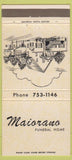 Matchbook Cover - Maiorana Funeral Home Waterbury CT 30 Strike