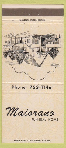 Matchbook Cover - Maiorana Funeral Home Waterbury CT 30 Strike