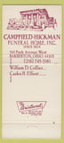 Matchbook Cover - Campfield Hickman Funeral Home Barberton OH 30 Strike