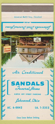 Matchbook Cover - Sandals Funeral Home Lakewood OH 30 Strike