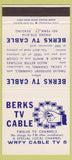 Matchbook Cover - Berks TV Cable Channel 5 Reading PA 30 Strike