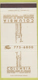 Matchbook Cover - Columbia National Bank Chicago IL 30 Strike