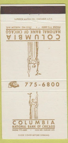 Matchbook Cover - Columbia National Bank Chicago IL 30 Strike