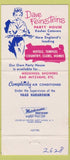 Matchbook Cover - Dave Feinstein's Party House Brookline MA girlie 30 Strike