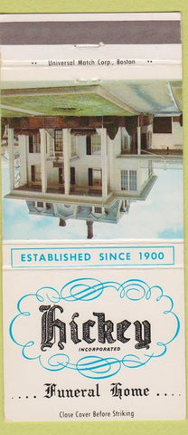 Matchbook Cover - Hickey Funeral Home Brocton MA 30 Strike