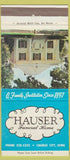 Matchbook Cover - Hauser Funeral Home Charles City IA 30 Strike