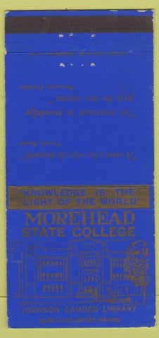 Matchbook Cover - Morehead State College KY 30 Strike