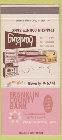 Matchbook Cover - Franklin County Bank Washington MO 30 Strike