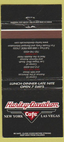 Matchbook Cover - Harley Davidson Cafe New York Las Vegas NV 30 Strike
