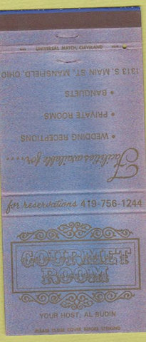 Matchbook Cover - Gourmet Room restaurant Mansfield OH 30 Strike