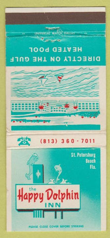Matchbook Cover - Hapy Dolphin Inn ST Petersburg Beach FL 30 Strike