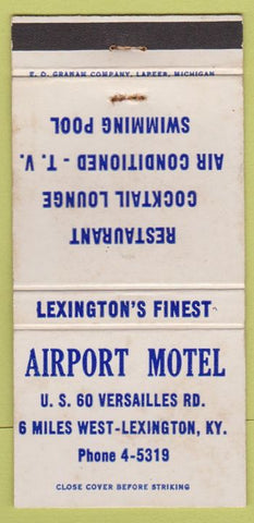 Matchbook Cover - Airport Motel Lexington KY WEAR 30 Strike