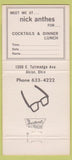 Matchbook Cover - Nick Anthe Restaurant Akron OH glasses 30 Strike