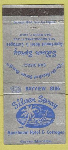 Matchbook Cover - Silver Spray Apartment Hotel San Diego CA 30 Strike