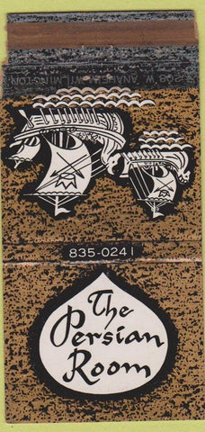 Matchbook Cover - Persian Room Wilimington CA POOR EDGE 30 Strike