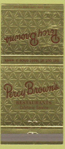 Matchbook Cover - Percy Brown's Restaurant Wilkes Barre PA 30 Strike