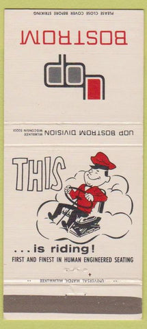 Matchbook Cover - Bostrom Seating Seats Milwaukee WI 30 Strike